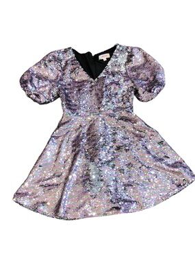 Peach love pink sequin party dress size small